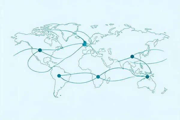 Abstract map showing renewable project support regions